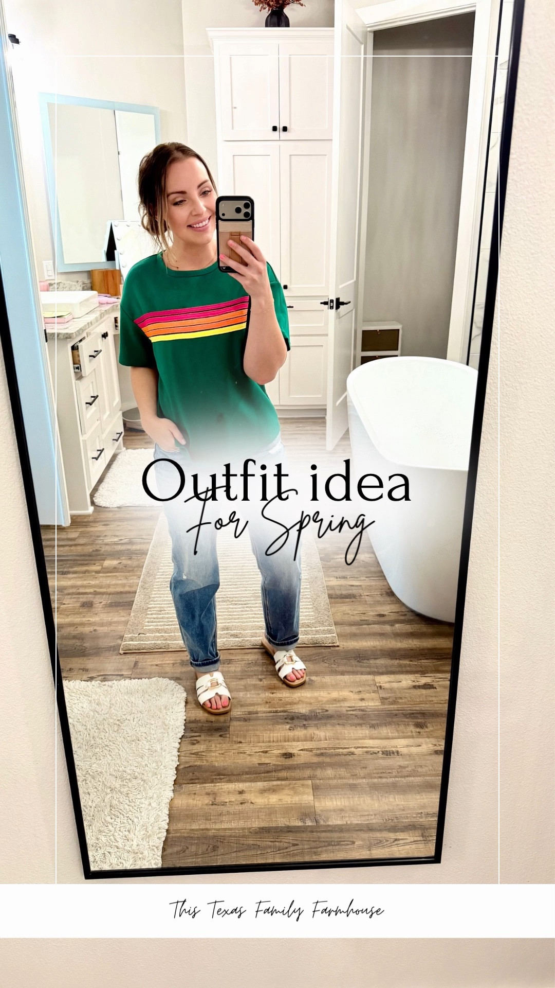 Today’s easy outfit:

Amazon spring top (comes as a set with matching shorts!)
My go-to Risen jeans
And these cute Walmart sandals I’m loving for spring ☀️

Everything linked!

I’m 5’3” - 135lbs - size 4-6 - 8 shoe
Top: Medium
Pants: size 5 (27inch waist)
Size 9 (I sized up 1 for extra comfort)

#springstyle #momstyle #walmartfashion #amazonfashionfinds #petitefriendly #casualmomstyle #everydayoutfit

#LTKmomlife #LTKootd #LTKSpringSale
