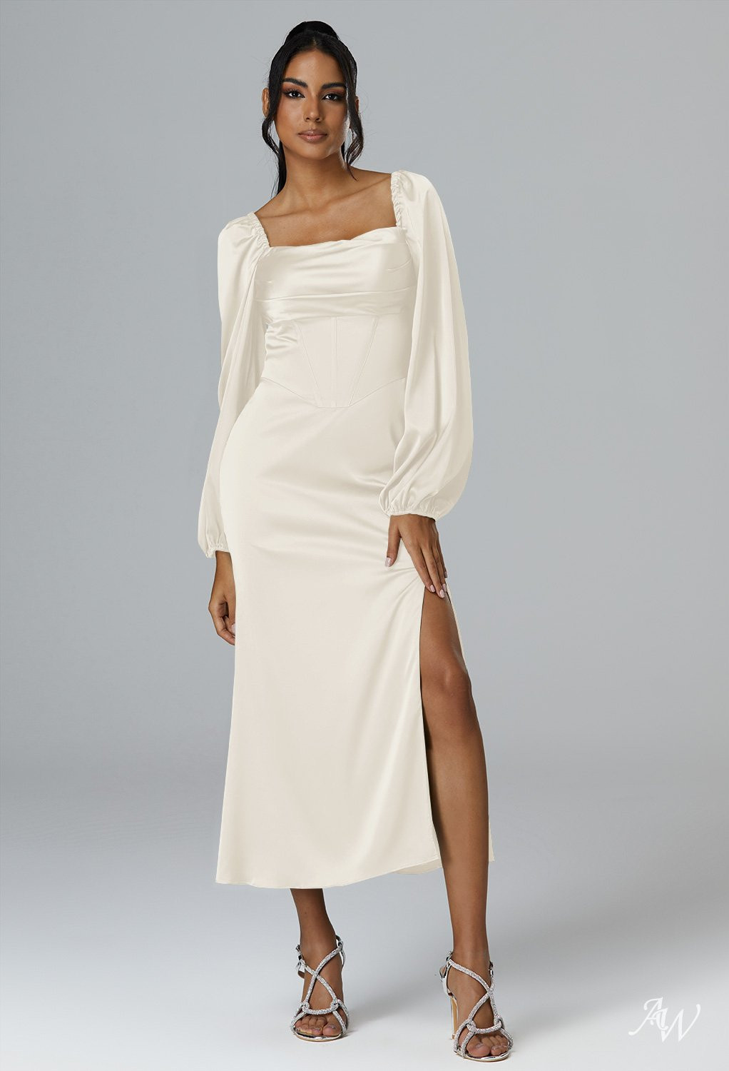 Fabric: Satin CharmeuseSatin CharmeuseCrystal Satin This dress is available in different fabric o... | AW Bridal