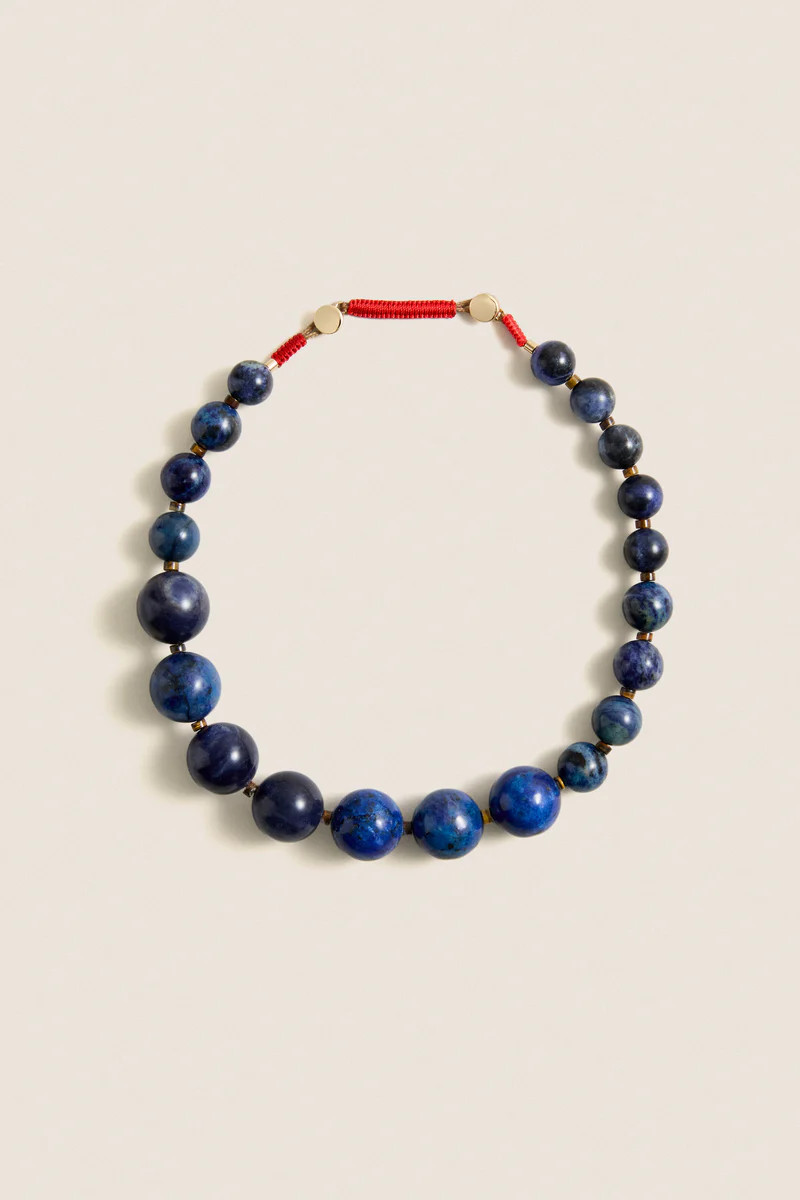 Lapis Large Beaded Semi Necklace | Tuckernuck (US)