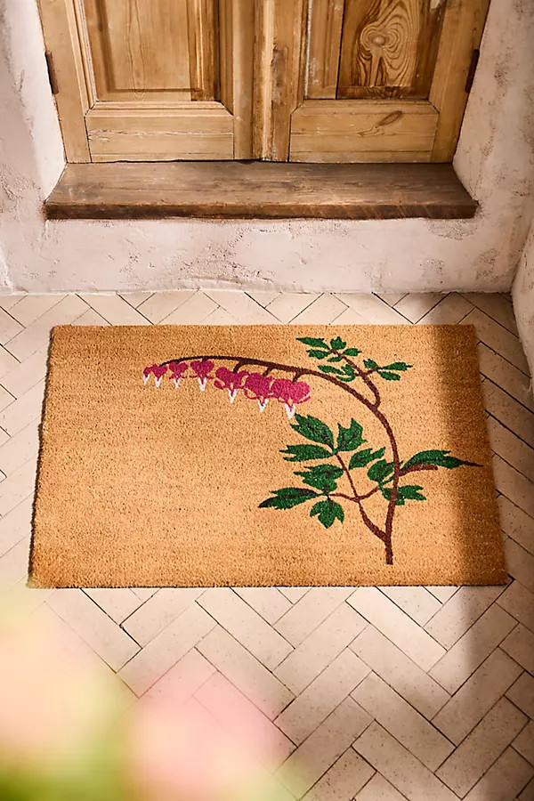 Bleeding Heart Coir Doormat in Pink at Terrain | Terrain