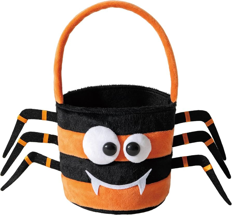 Halloween Trick or Treat Bag, Spider Plush Candy Tote Bucket Multipurpose Portable Collapsible Re... | Amazon (US)