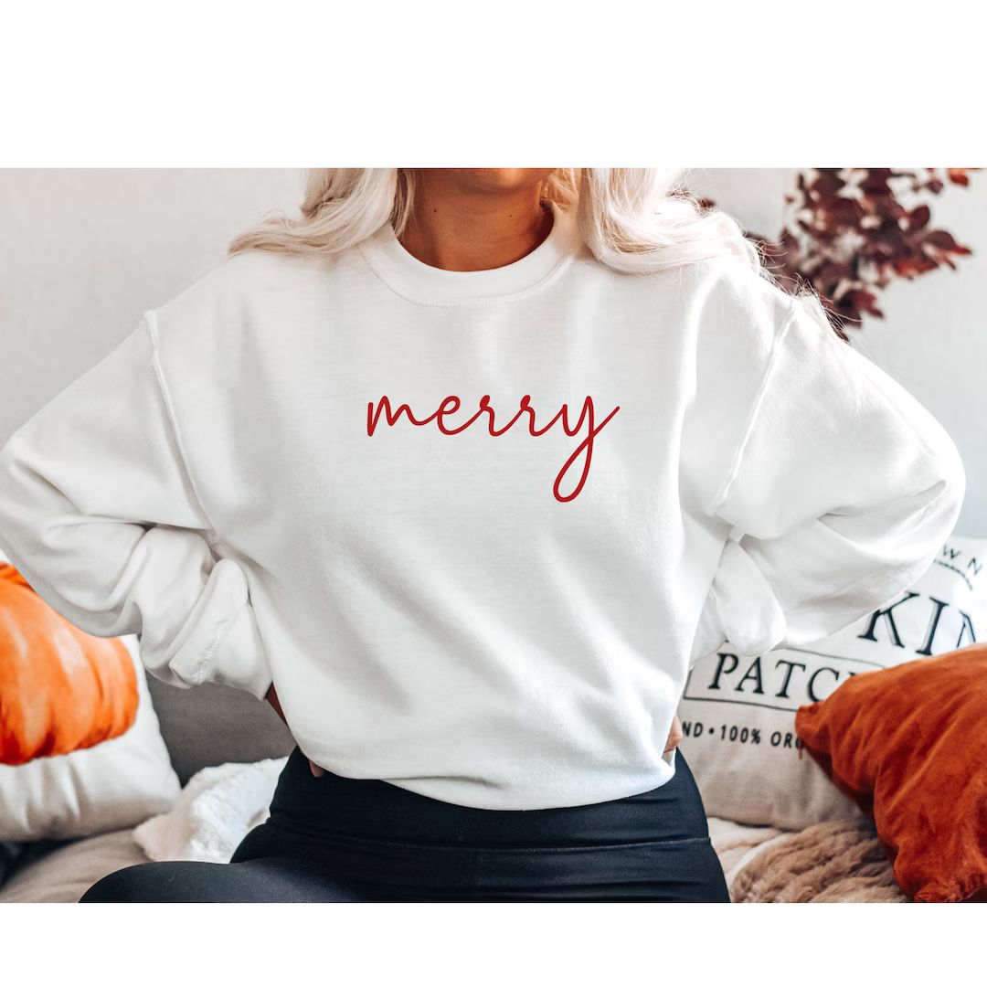 Christmas Sweatshirt, Cute Christmas Shirts for Women, Christmas Gifts for Women Merry Shirt, Chr... | Etsy (US)