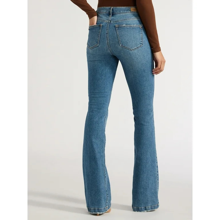 Sofia Jeans Women's Melissa Flare High Rise Jeans, Sizes 0- 18 | Walmart (US)