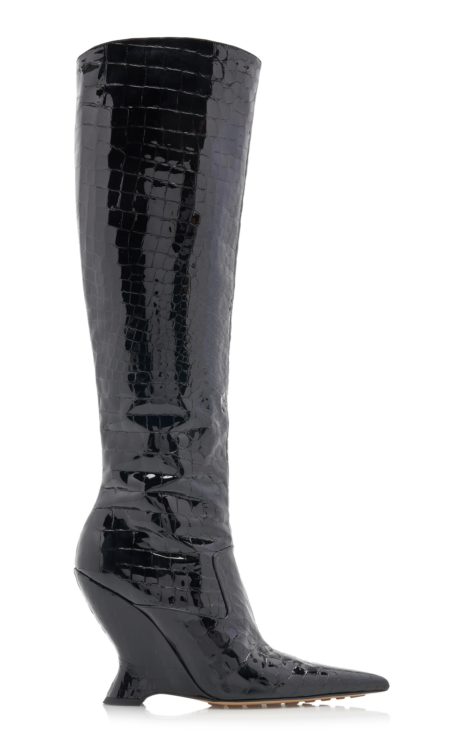 Punta Gloss Croc Leather Boots | Moda Operandi (Global)