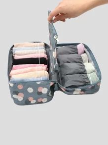 1pc Floral Pattern Travel Storage Bag, Portable Underwear Storage Bag For Travel | SHEIN