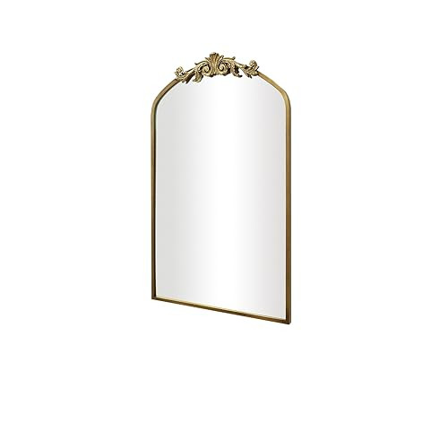 AIXI HOME Arendahl Traditional Gold Arch Wall Mirror, 15"x23" Carved Elegant Rectangle Vintage Mirror with Antique Ornate Frame, Baroque Inspired Home Decor for Vanity Bedroom | Amazon (US)