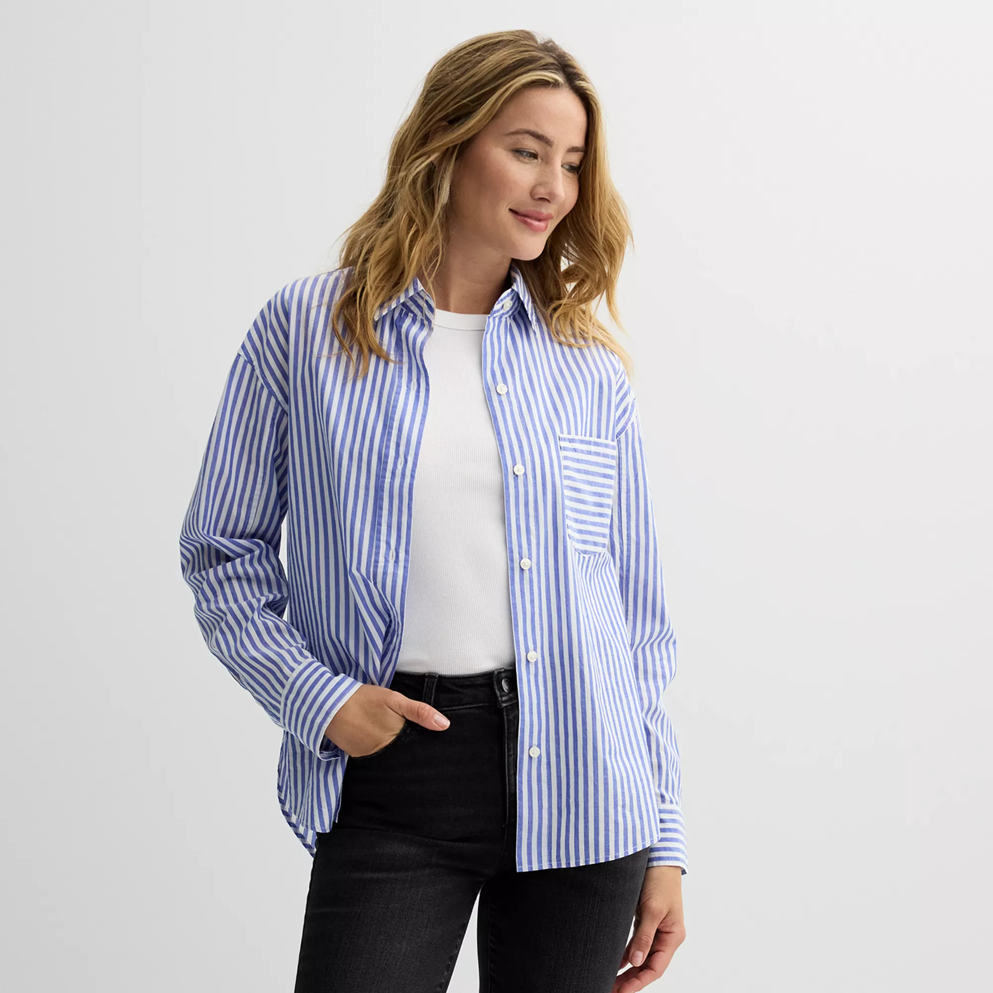 Women's Sonoma Goods For Life® Oversized Boyfriend Shirt | Kohl's