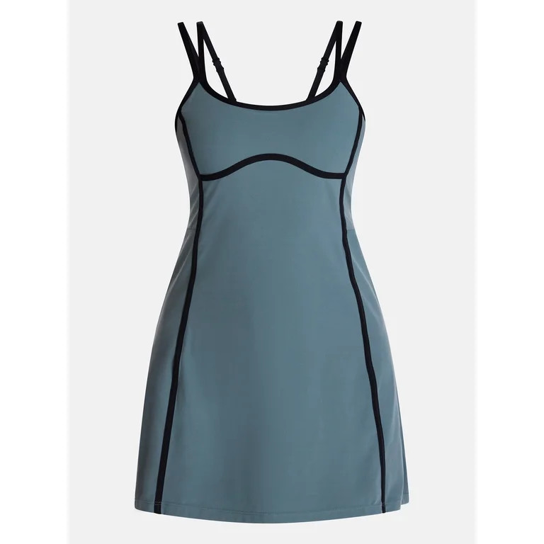 Avia Women's SoftSculpt Tipped Mini Dress, Sizes XS-XXXL | Walmart (US)