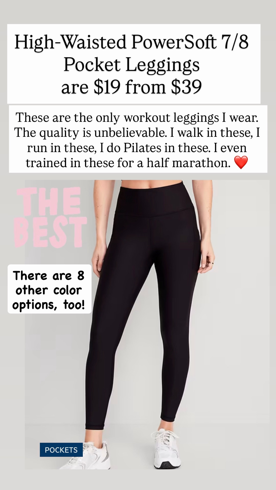 High-Waisted PowerSoft 7/8 Pocket Leggings are $19 from $39. ❤️💜🩷

#LTKActive #LTKSaleAlert