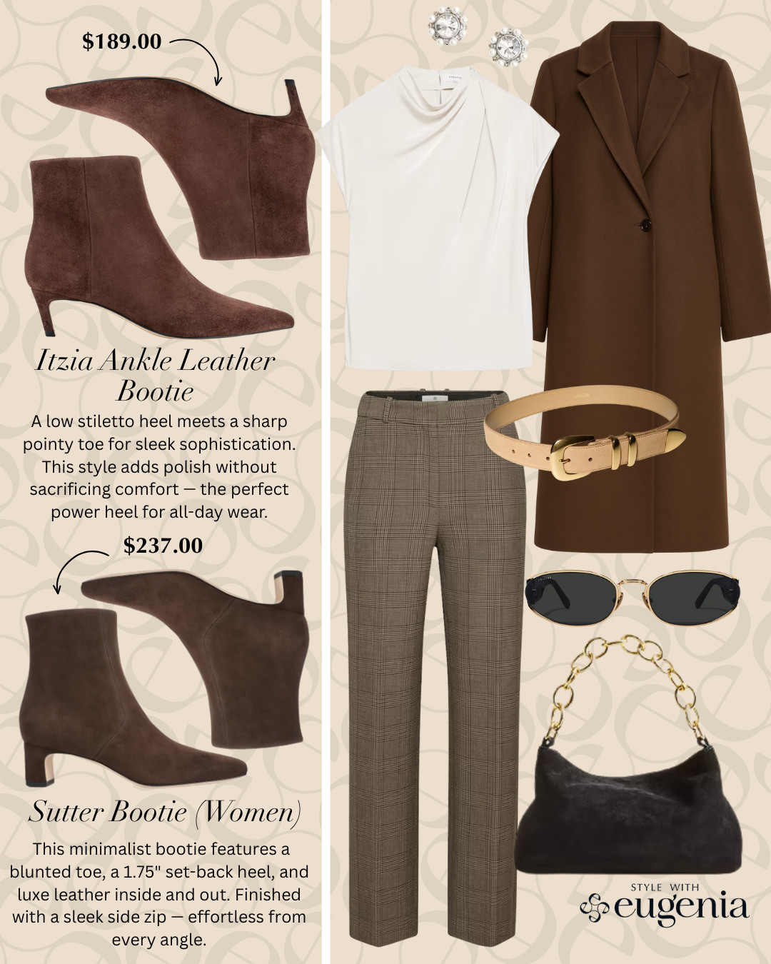 This is how you do rich neutrals without it feeling heavy. Chocolate brown, soft tailoring, and a sleek ankle boot create a polished look that still feels relaxed. Perfect for workdays that turn into dinner plans—and every piece here mixes beautifully with basics you already own. 

 

#LTKgrwm #LTKootd #LTKPetite