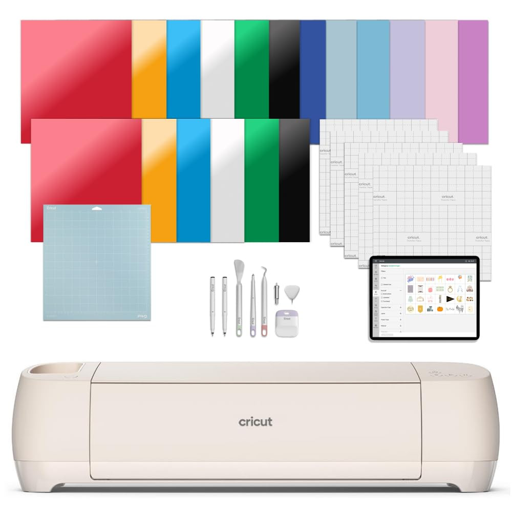 Cricut Explore 4 - Smart Cutting Machine (Seashell) | Engagement Bundle - Includes Smart Vinyl, C... | Amazon (US)