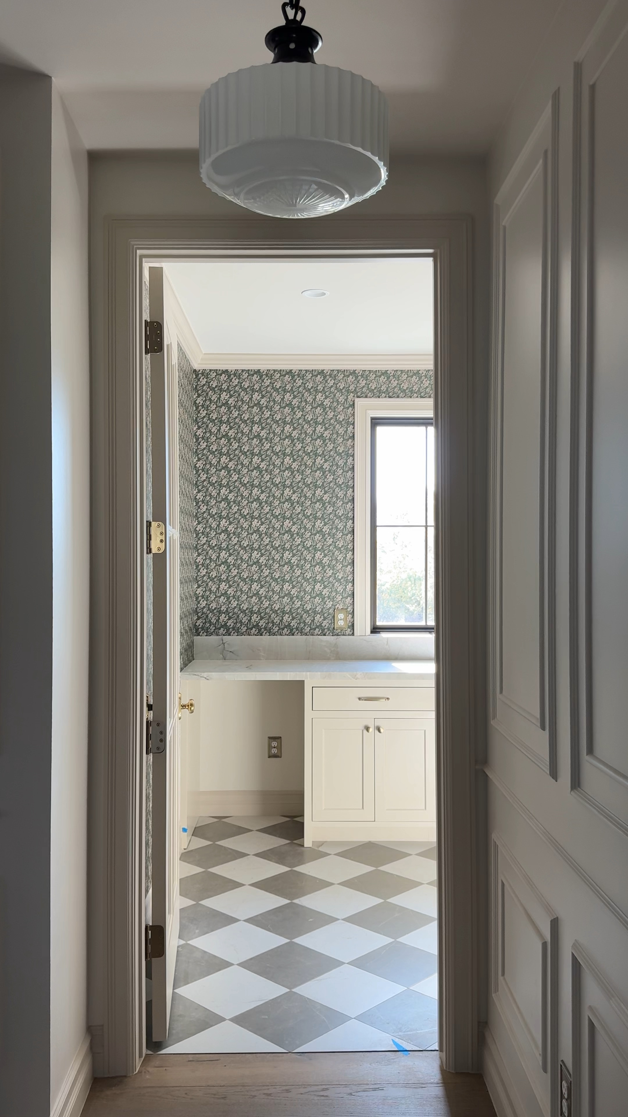 My upstairs laundry room is complete!  She just needs a thorough cleaning before we move in.  The cabinet color is SW Accessible Beige.  I’ve linked the tile, cabinet hardware, plumbing fixtures, washer and dryer and lighting here.

#LTKHome #LTKStyleTip