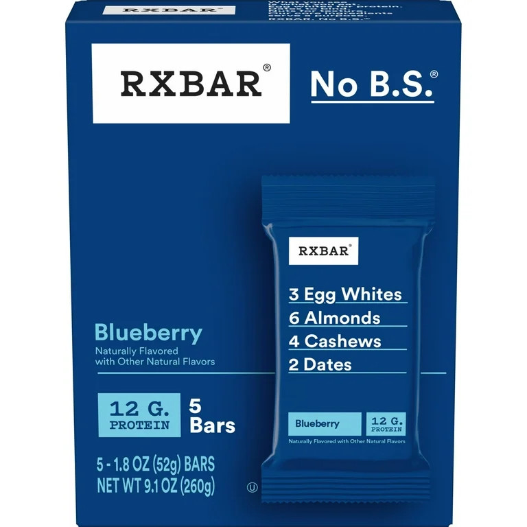 RXBAR Protein Bars Gluten-Free, Blueberry, 5 Count | Walmart (US)