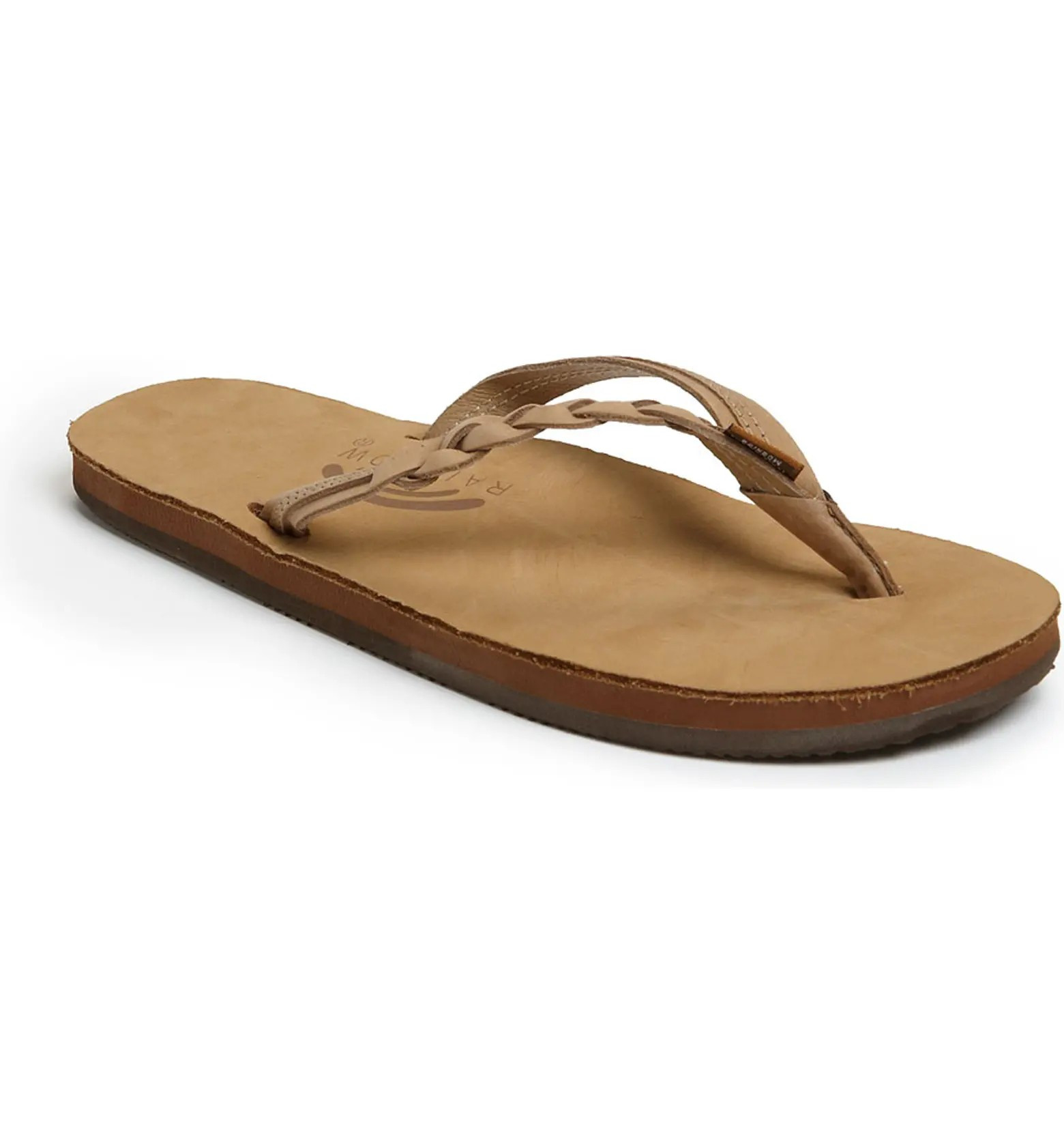 Rainbow 'Flirty' Braided Leather Flip Flop | Nordstrom