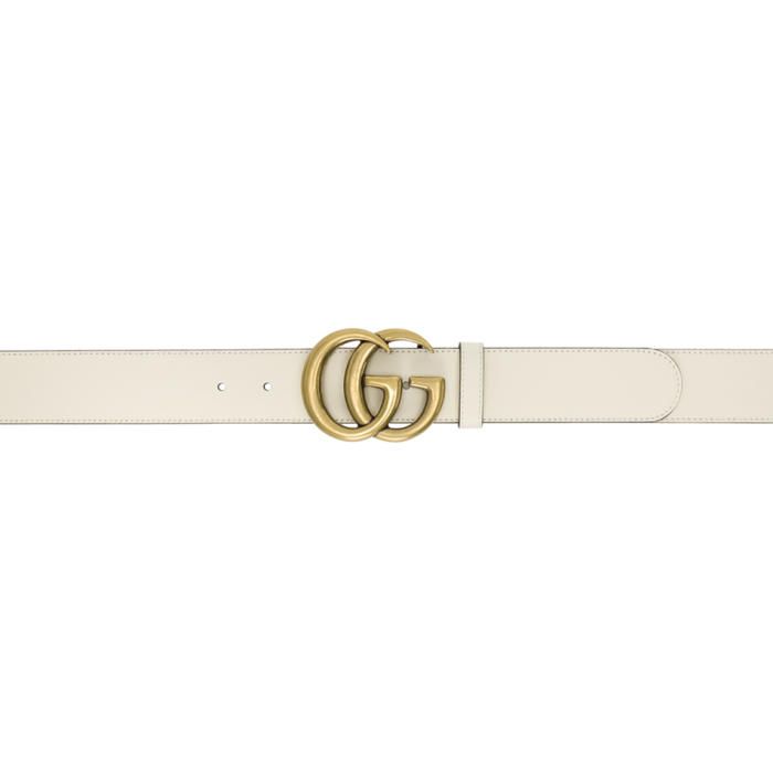 Gucci White Marmont Belt | SSENSE 