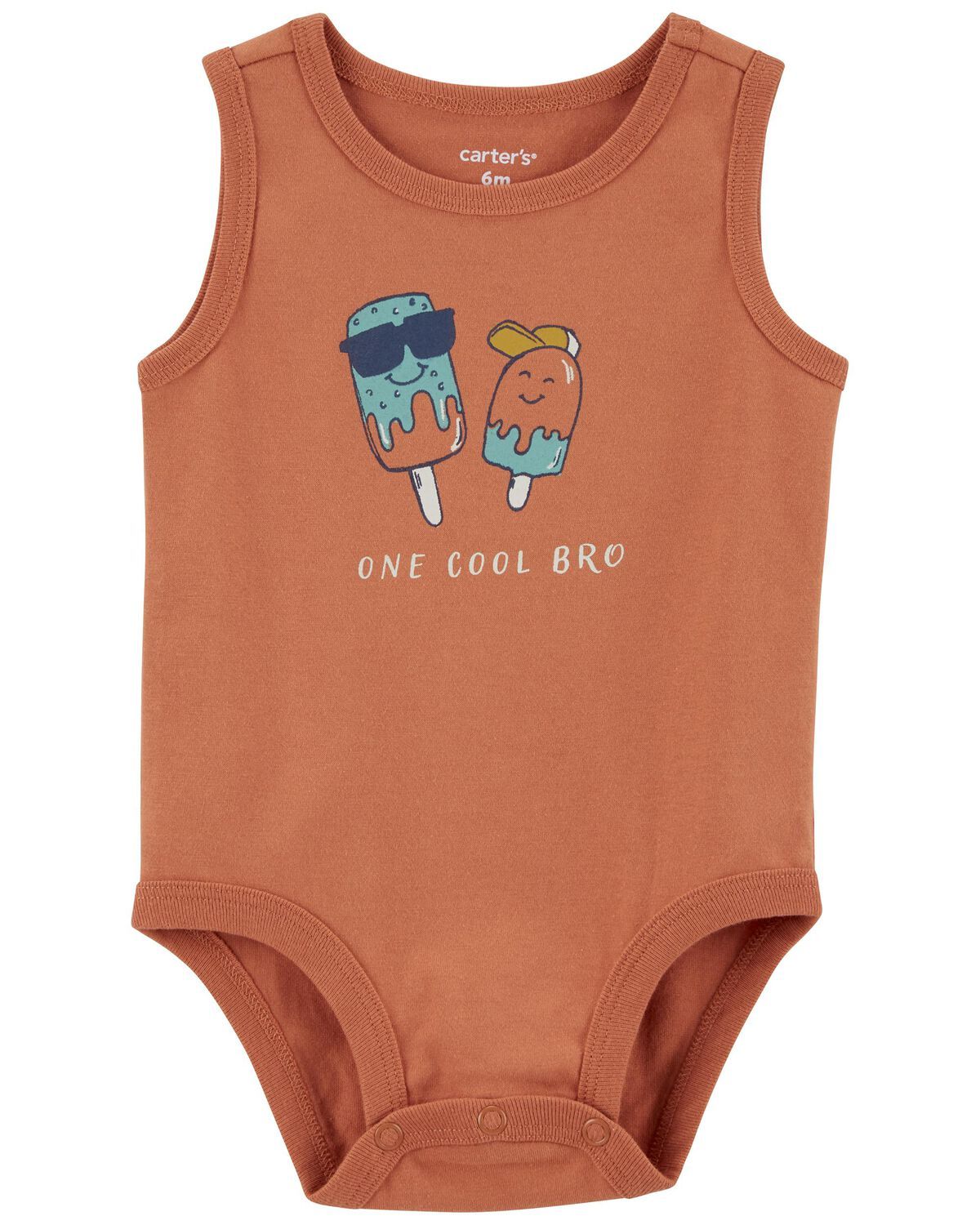 Brown Baby One Cool Bro Popsicle Tank Bodysuit | carters.com | Carter's