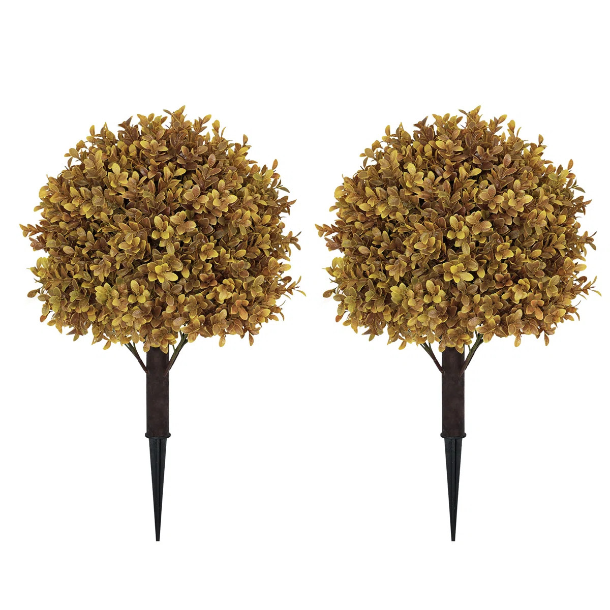 Alcott Hill® 24"  Faux Boxwood Plant – Seasonal Artificial Topiary Ball Tree With Ground Spike... | Wayfair North America