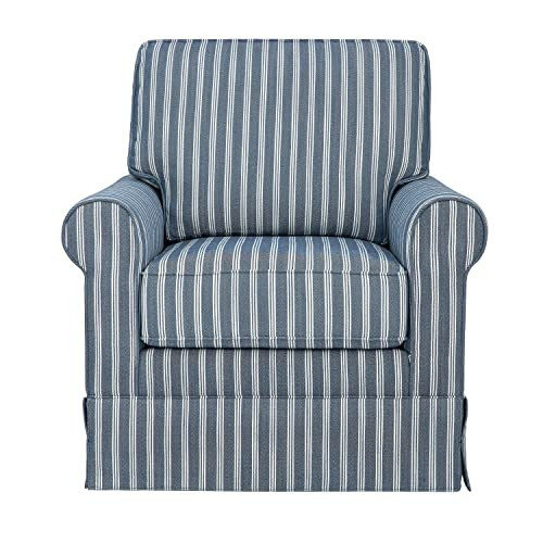 Jofran Riley Traditional Striped Upholstered Skirted Swivel Accent Chair | Amazon (US)