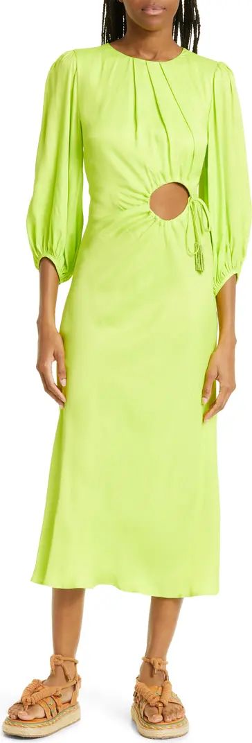 Lime Ruched Cutout Dress | Nordstrom