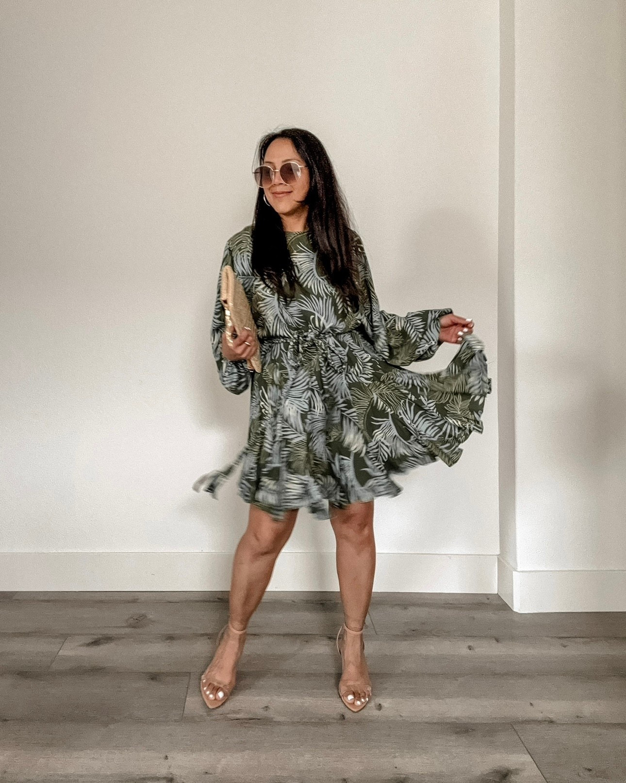 green long sleeves mini dress // straw clutch // neutral sandals // oversized sunglasses // spring style // st patrick’s day weekend 

#LTKOver40 #LTKSpringSale #LTKSaleAlert