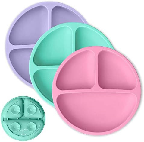 Hippypotamus Toddler Plates with Suction - Baby Plates - 100% Silicone Divided Plate - BPA Free -... | Amazon (US)