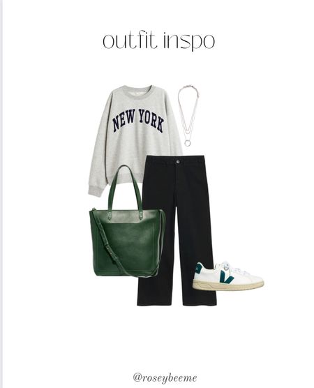 Outfit inspo. Plus Size outfit idea. Outfit for spring. New York crew sweatshirt. Black pants. Sneakers. Plus Size ootd  

#LTKitbag #LTKcurves #LTKunder50