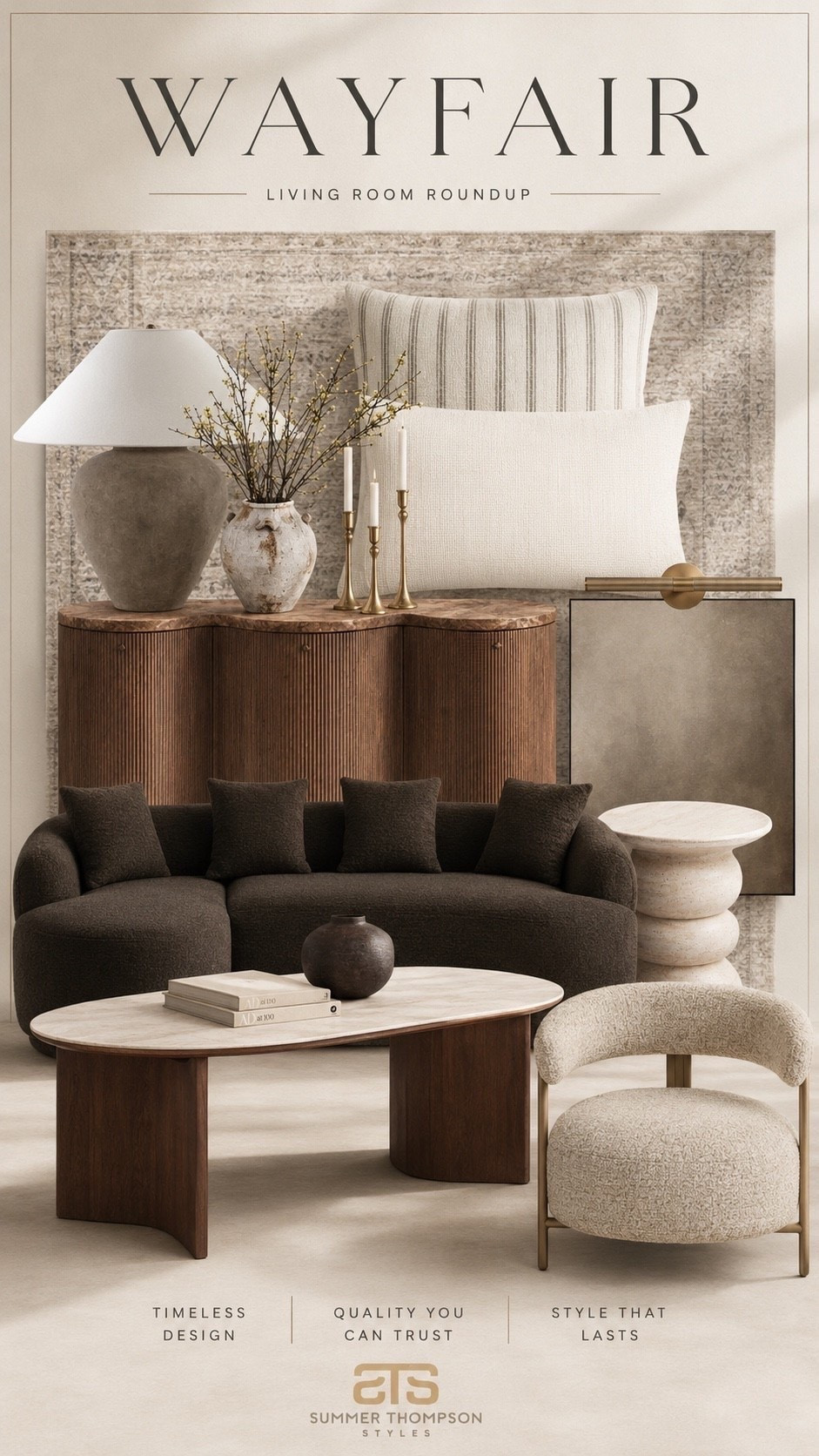 Wayfair finds that bring warmth, modern elegance, and cozy neutral style to your living room ✨ blending soft tones, rich textures, and timeless home decor pieces that instantly elevate your space and make it feel inviting.

#wayfairfinds #livingroomdecor #wayfairhome #neutralhomedecor #livingroominspo #wayfairstyle #modernlivingroom #homedecorideas #cozylivingroom #wayfairroundup #summerthompsonstyles

#LTKHome #LTKU #LTKdayinmylife