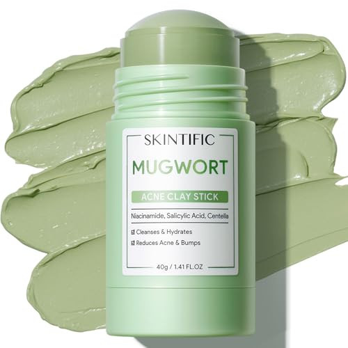 SKINTIFIC Mugwort Clay Stick Mask for Face, Redness Soothing & Breakout Control with Centella and Salicylic Acid, Gentle Exfoliating, Vegan Skincare, Wash-Off Facial Mud Mask | Amazon (US)