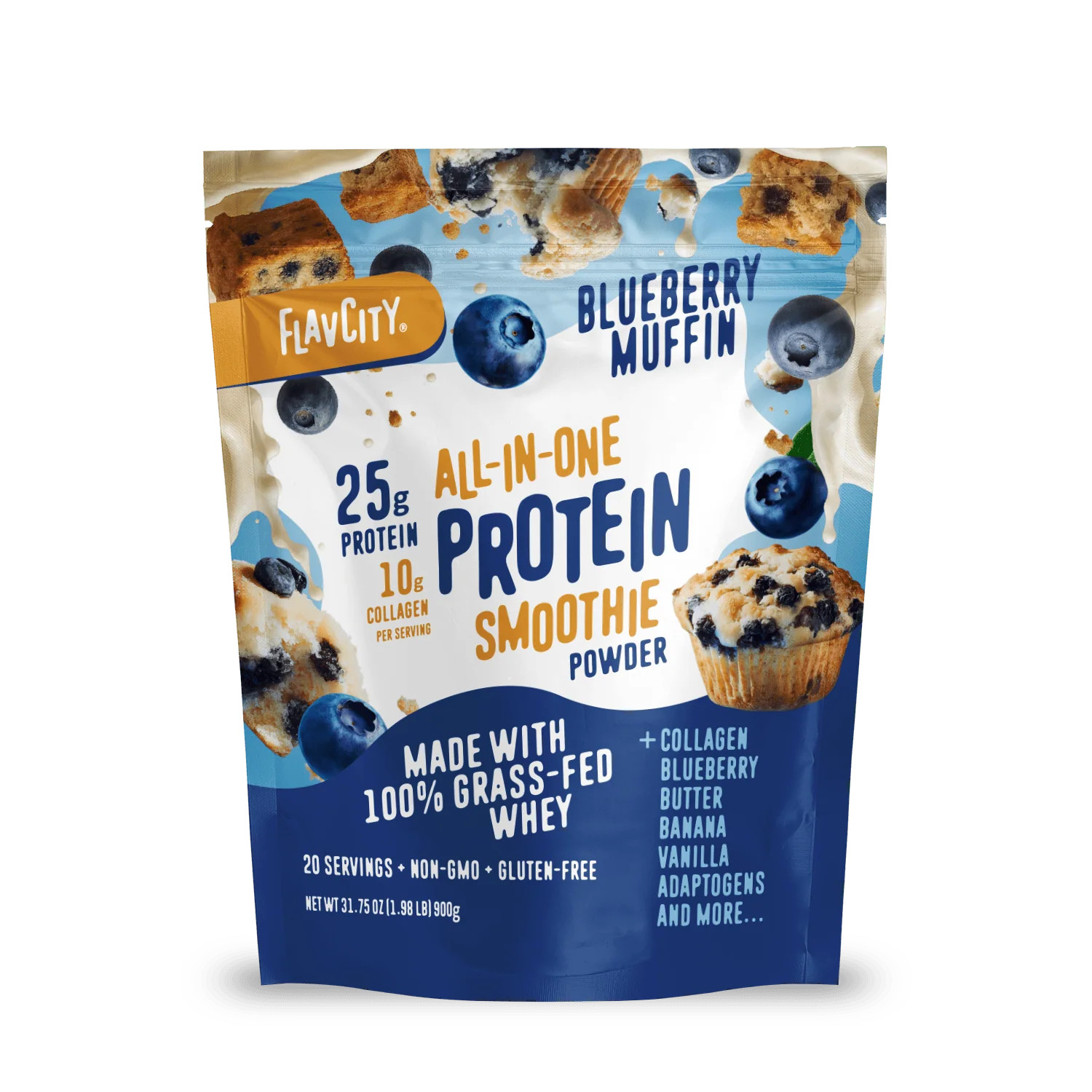 Blueberry Muffin Protein Smoothie Powder | FlavCity | FlavCity