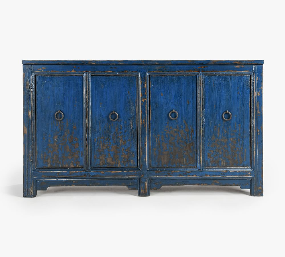 Ashworth 63"" Reclaimed Wood Buffet, Royal Blue | Pottery Barn (US)