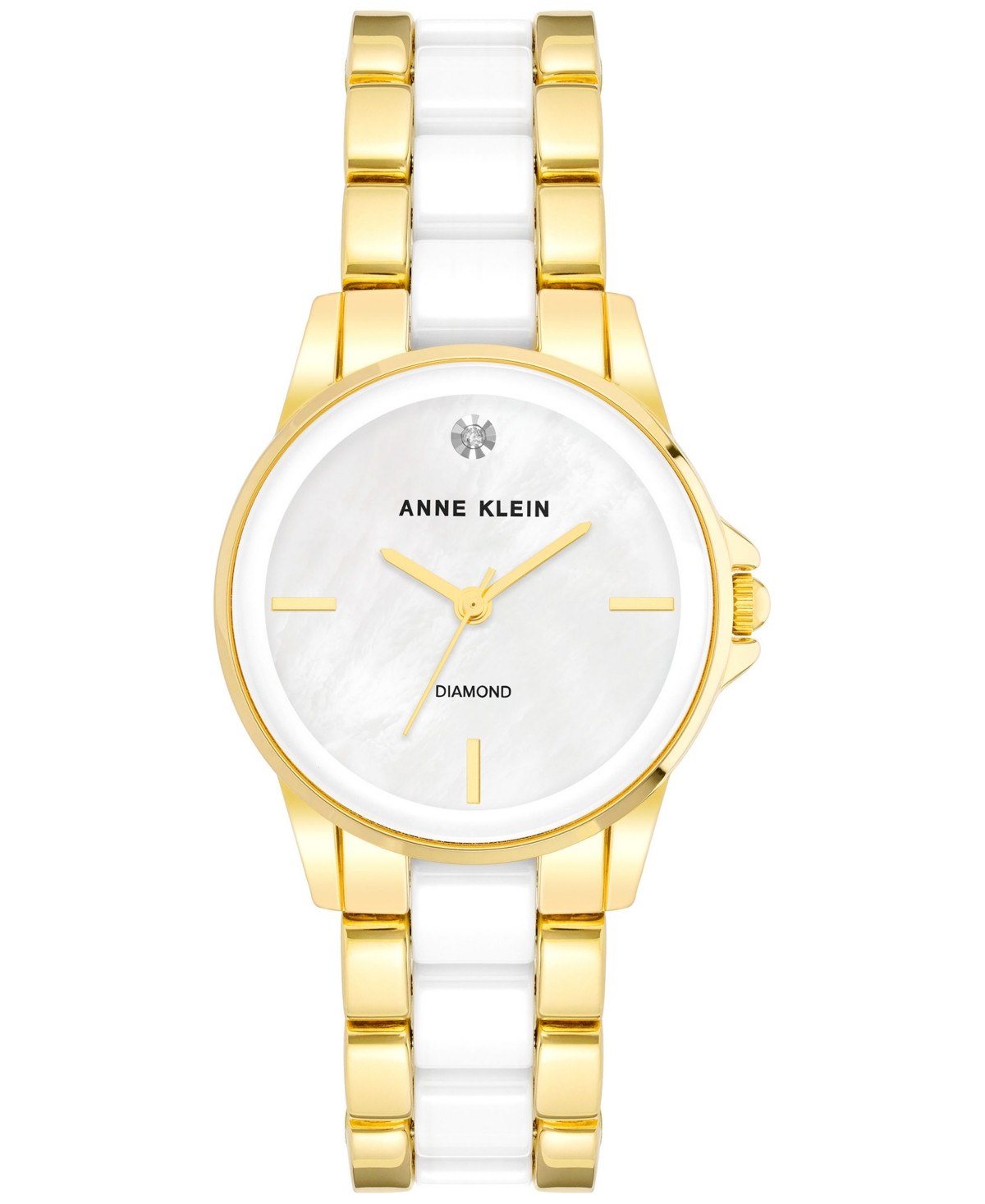 Anne Klein Women's Ceramic & Metal Bracelet Watch 30mm - Gold Tone | Macy's