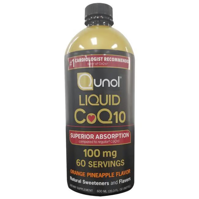 Qunol Liquid Coq10 - Orange Pineapple Supplement Vitamin | 100 mg 20.3 fl oz Liquid | Swanson