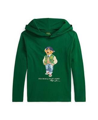 Big Boys Polo Bear Cotton Jersey Hooded Tee | Macy's