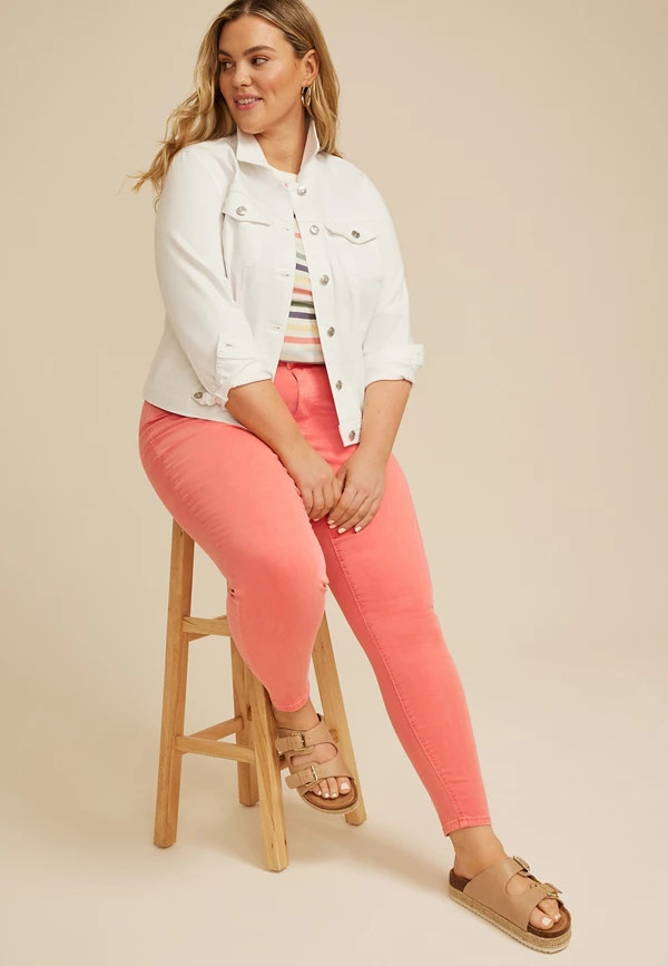 Plus Size m jeans by maurices™ High Rise Rose of Sharon Color Jegging | Maurices