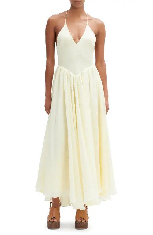 Bardot Arletha Halter Maxi Dress in Canary Yellow at Nordstrom, Size 4 | Nordstrom