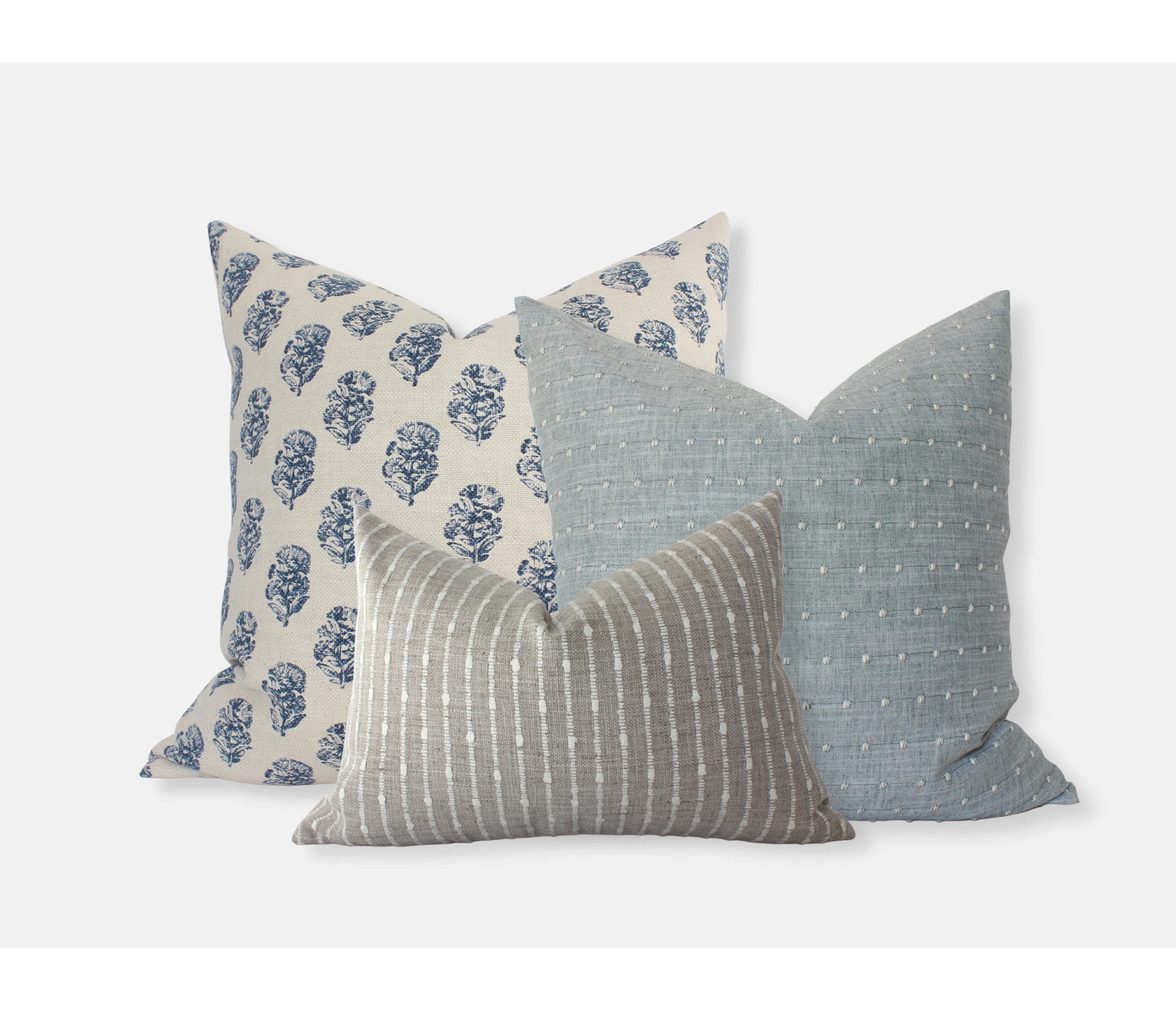 Light Blue Throw Pillow Set, Sofa Pillow Cover Set Of 3 | Wayfair North America
