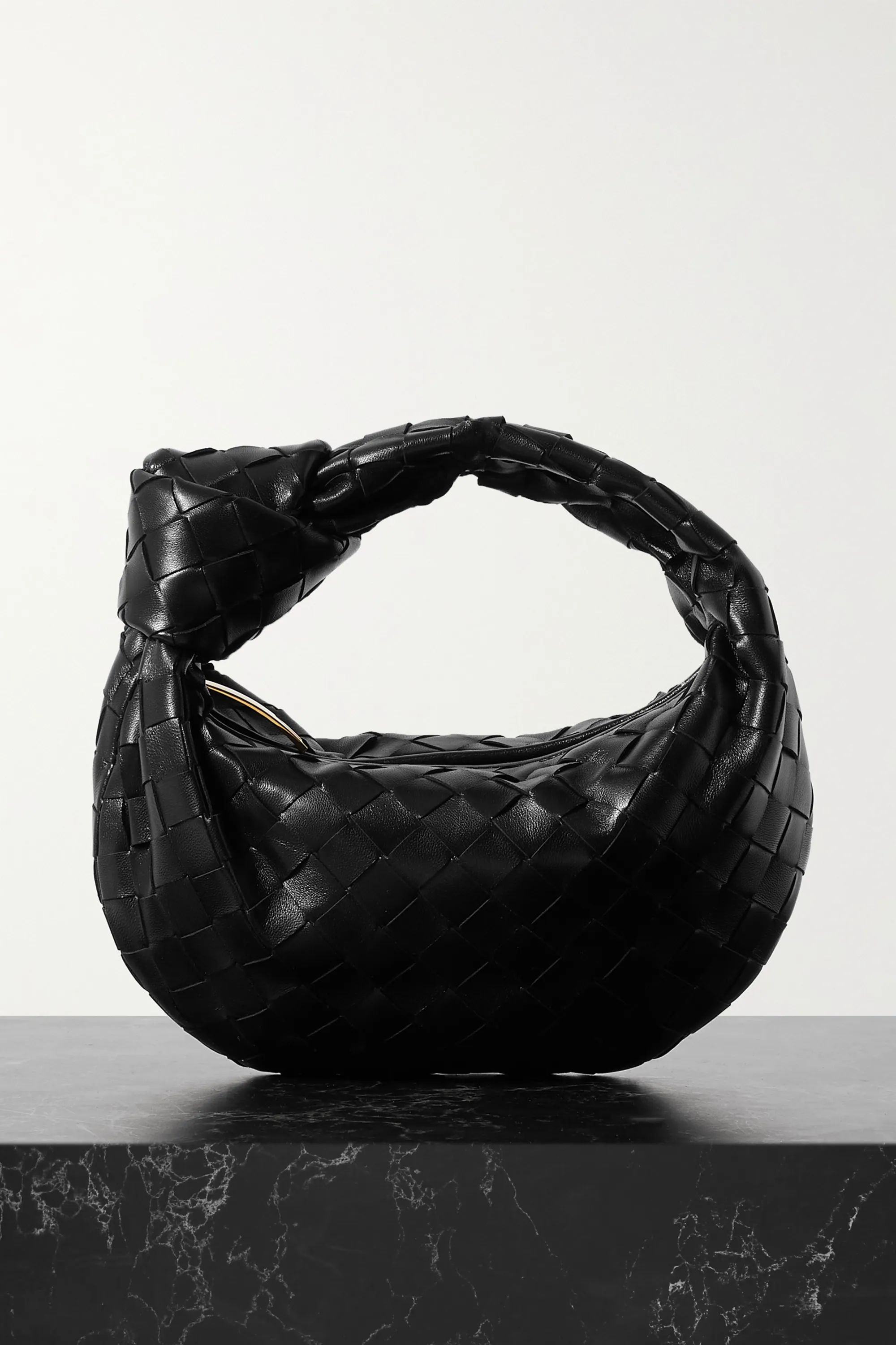 Black Jodie mini knotted intrecciato leather tote | Bottega Veneta | NET-A-PORTER | NET-A-PORTER (UK & EU)