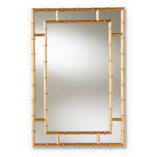 Baxton Studio Medium Rectangle Antique Gold Contemporary Mirror (32.25 in. H x 21.5 in. W) 150-88... | The Home Depot