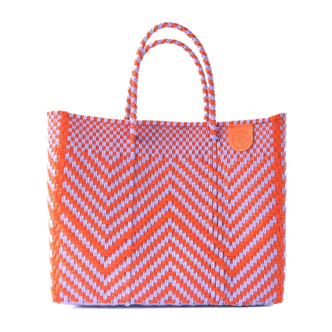 Positano Medium Woven Crossbody Bag - With Detachable Neoprene Pouch, Orange & Purple Beach Bag, ... | Etsy (US)
