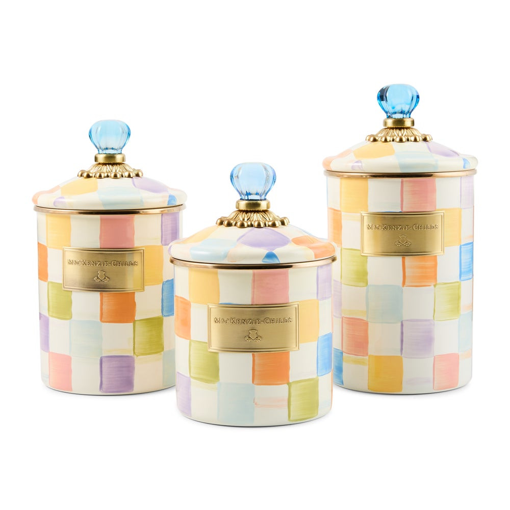 Confetti Check Canisters, Set of 3 | MacKenzie-Childs