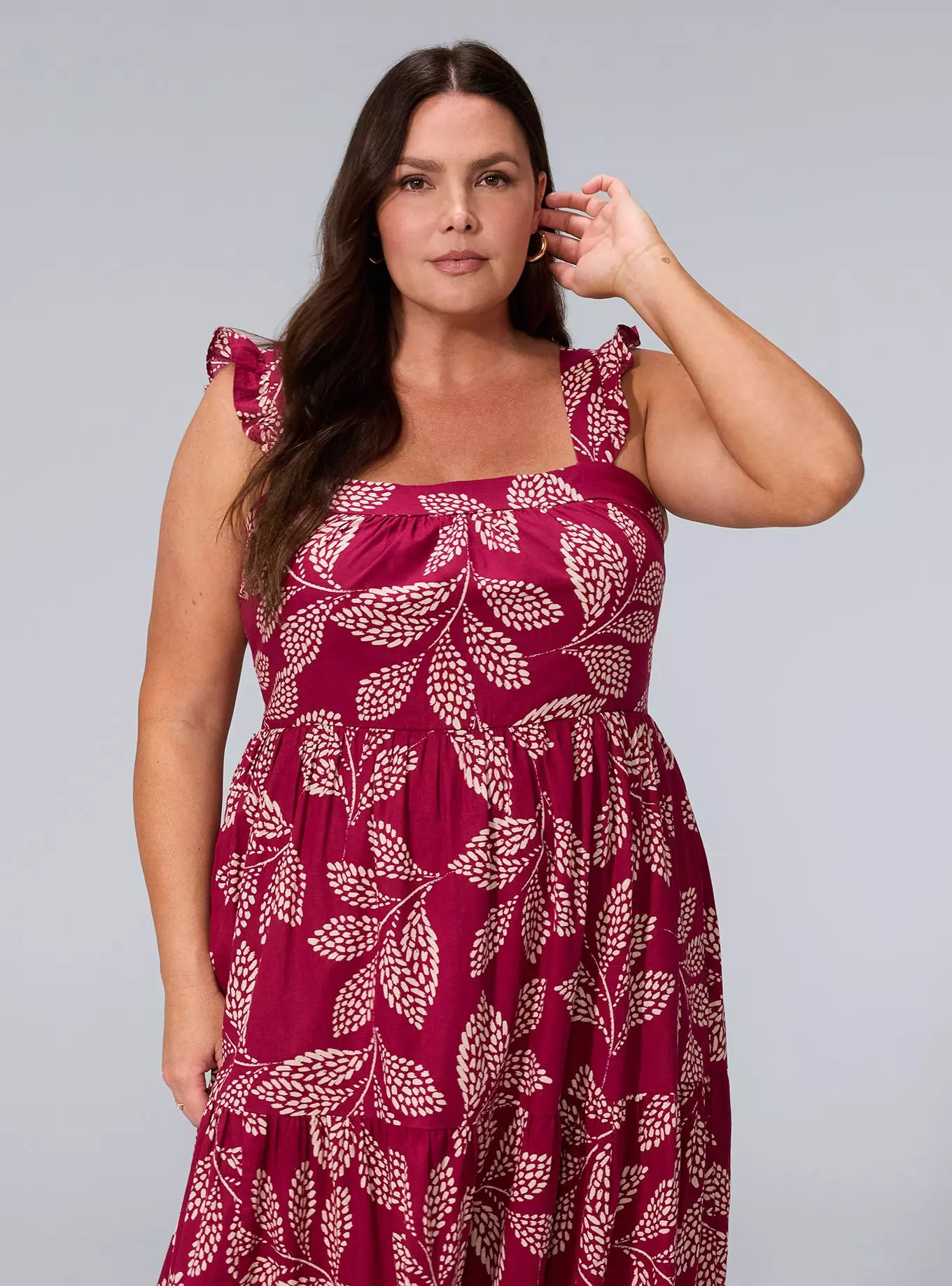 Belle Isle Flutter Sleeve Tiered Maxi Dress | Torrid (US & Canada)