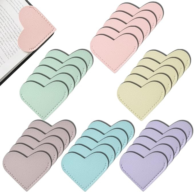 30 Pcs Leather Heart Bookmarks for Women, Cute Book Marks for Reading, Ideal Gift for Home, Offic... | Amazon (US)