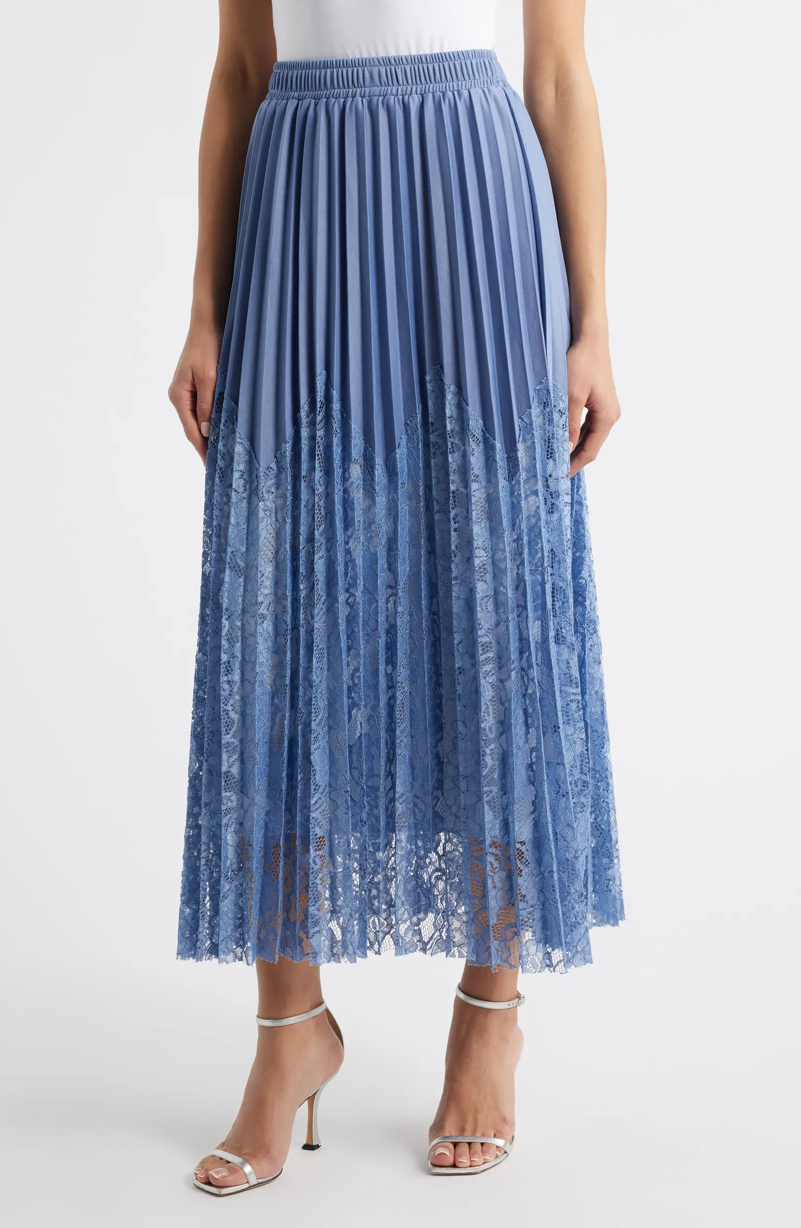 NIKKI LUND Sigrid Mixed Media Pleated Skirt | Nordstrom | Nordstrom