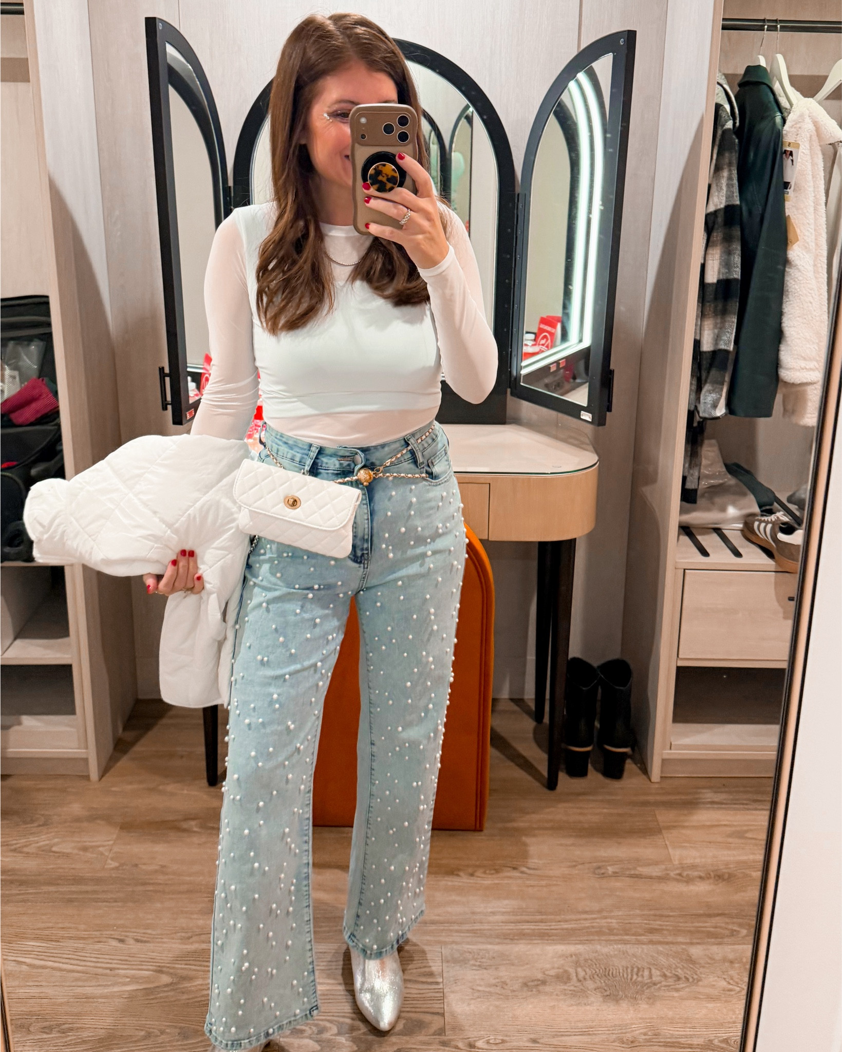 Backstreet Boys concert OOTN! These pearl jean were perfect! Ina size small but they are super stretchy and recommend sizing down! All Amazon except for my shoes (found them at Marshall’s) 

#LTKSeasonal #LTKdayinmylife #LTKOver40