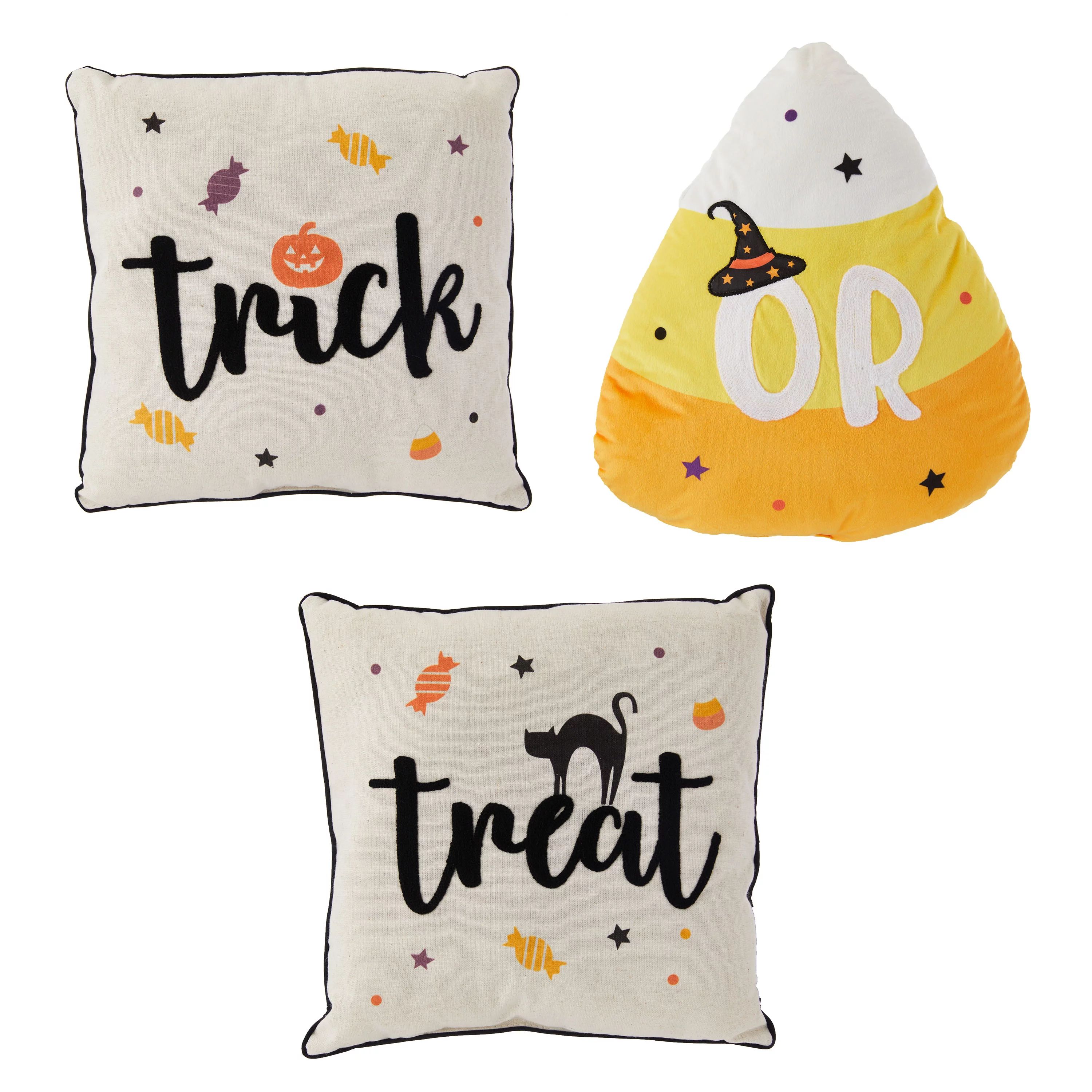 Way To Celebrate Halloween Decorative Pillow Set, Assorted Designs, 3 Count - Walmart.com | Walmart (US)