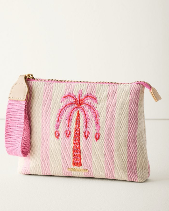 Carina Pink Palm Embroidered Wristlet | Tommy Bahama
