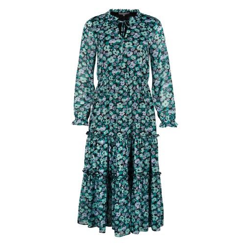 Floral Meadow Print Green Midi Dress | Oliver Bonas (Global)