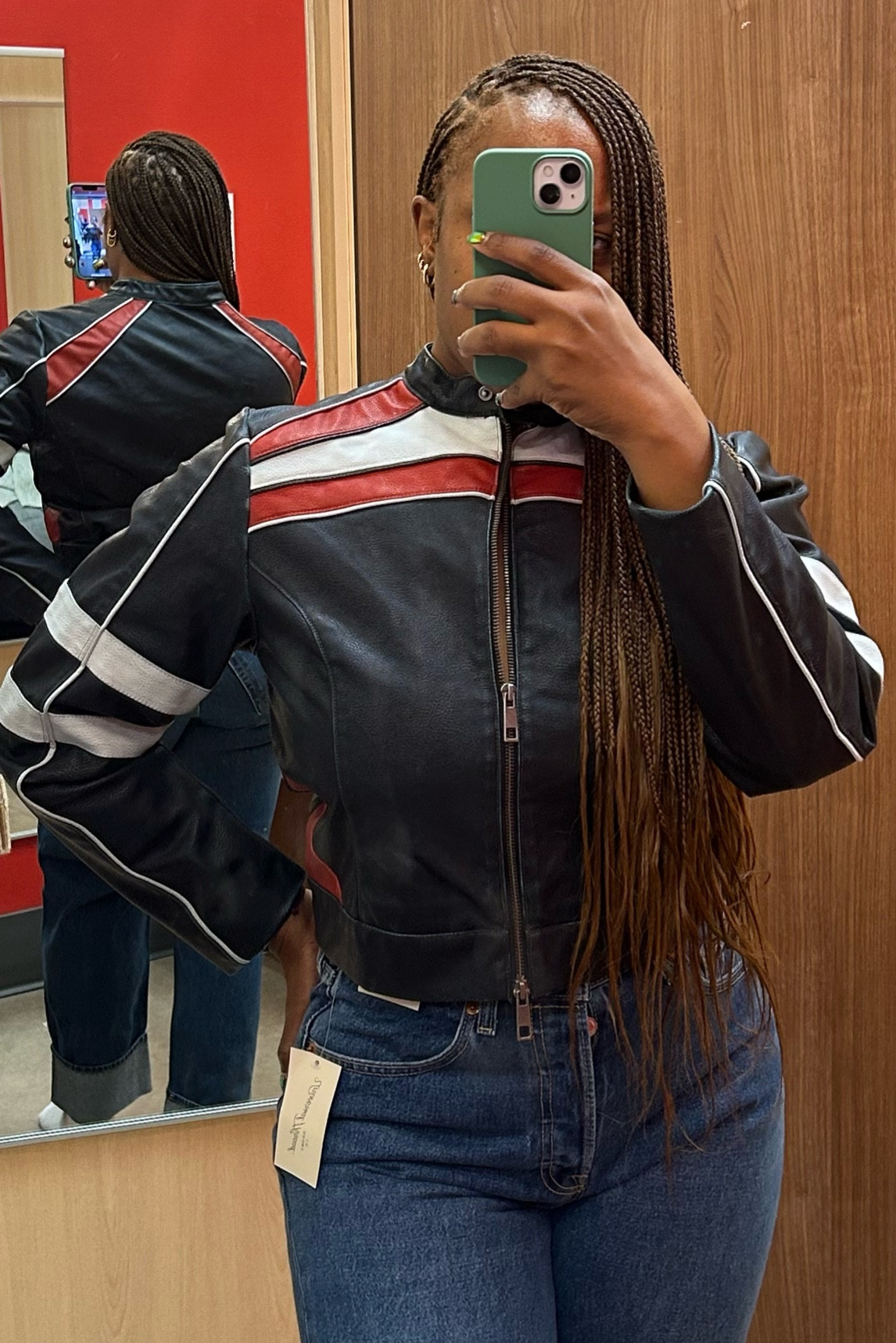 Faux Leather racing jacket 