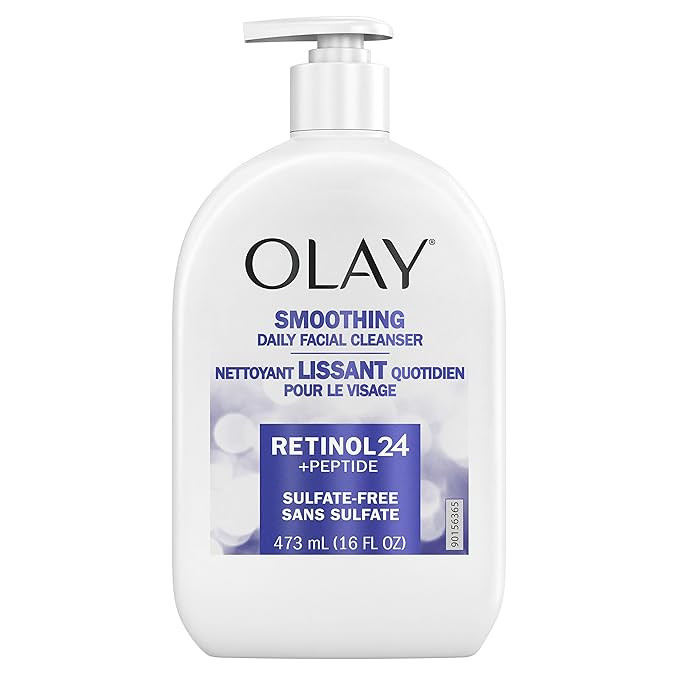 Olay Face Wash, Daily Facial Cleanser with Retinol, Peptides & Glycerin - Smoothing, Noursihes Sk... | Amazon (US)
