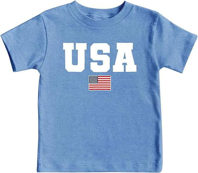 4th of July Shirts Toddler Boys Girls American Flag USA T-Shirt Kids Patriotic Tee Tops | Amazon (US)